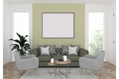 Interior scene - artwork background - frame mockup