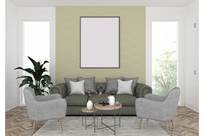 Interior scene - artwork background - frame mockup