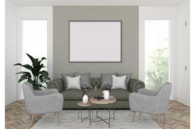 Interior scene - artwork background - frame mockup