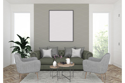 Interior scene - artwork background - frame mockup