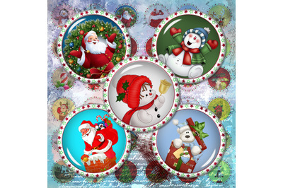 Retro Christmas,Digital Collage Sheet