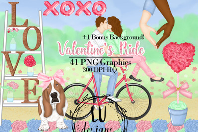 Valentine&#039;s Day Clipart, Love Romantic Couple Anniversary Graphics