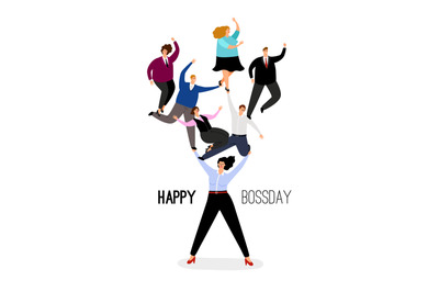 Happy boss day illustration