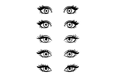 Cartoon character female eyes