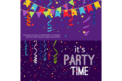 New Year and Christmas party banners set