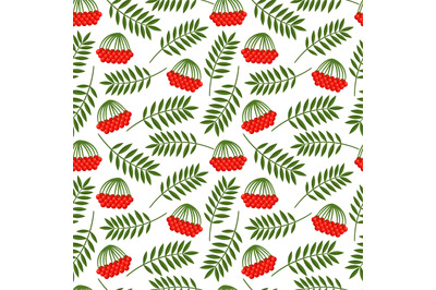 Rowan berries and leaves pattern