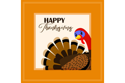 Thanksgiving Day card with turkey