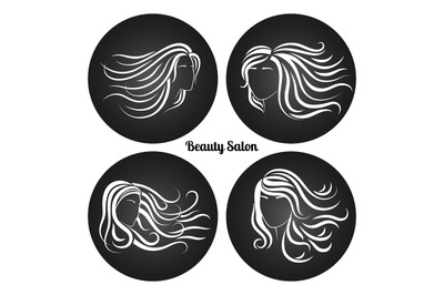 Woman beauty salon chalkboard logos