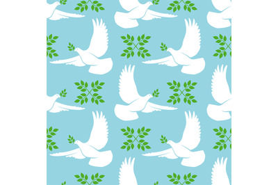 White dove seamless pattern