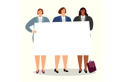 Business women with banner
