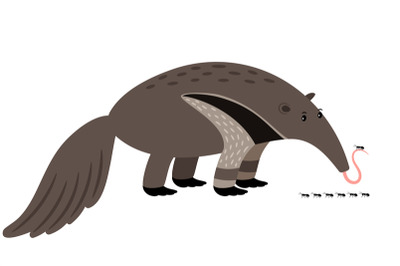 Ant-eater cartoon animal icon