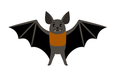 Bat. Vampire bat vector illustration scary halloween flying isolated i