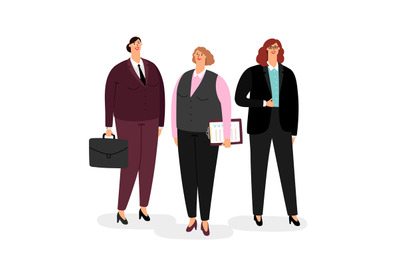 Businesswomen set on white