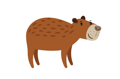 Cute brown capybara icon