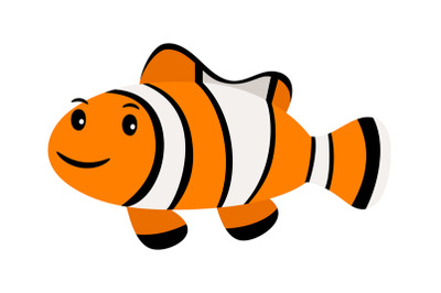 Clown fish. Underwater swimming funny smiling clownfish or anemonefish