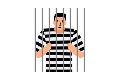 Criminal man in jail