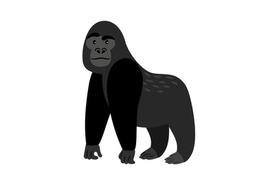 Black cartoon gorilla icon