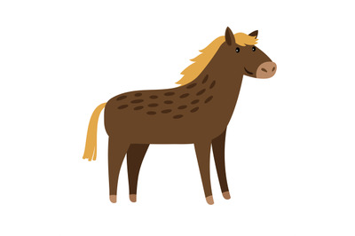 Horse cute cartoon icon