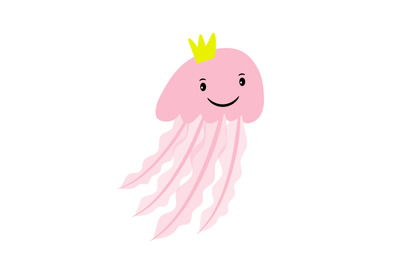 Pink cartoon jellyfish