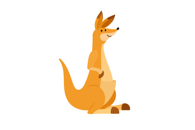 Kangaroo. Cute vector wallaby illustration, cartoon kangaroo or wallar