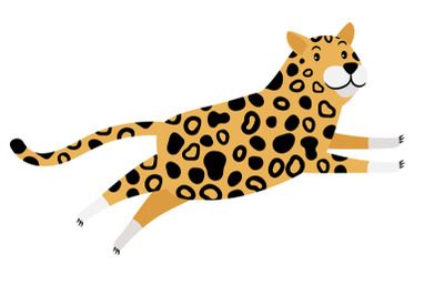 Running cartoon leopard icon