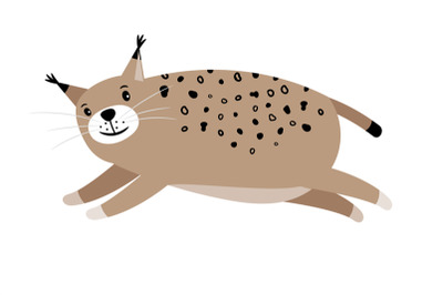 Lynx cute cartoon animal icon