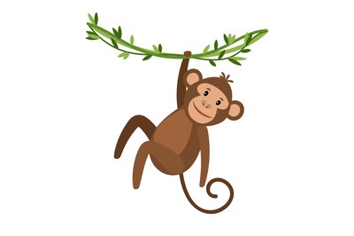 Funny cartoon monkey icon