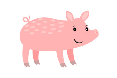 Pig cartoon pink farm animal