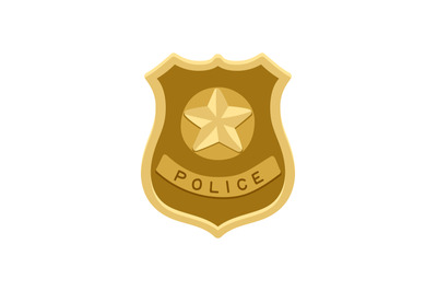 Police badge icon isolated on white