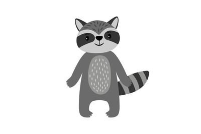 Raccoon cute cartoon animal