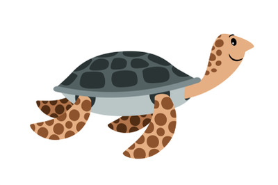 Sea turtle cute cartoon animal