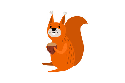 Squirrel red cartoon icon