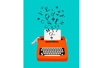 Typewriter colorful icon