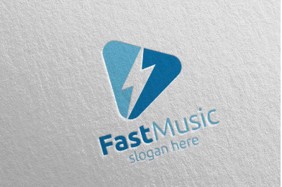 Music Logo with Fast and Play Concept 72