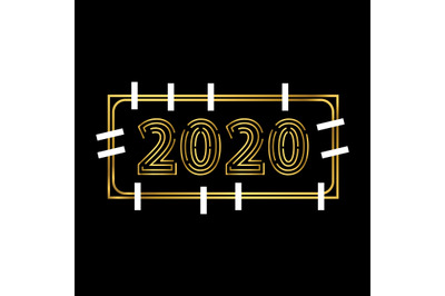 2020 gold number simple vector illustration