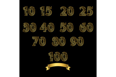 gold number simple vector illustration