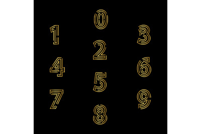 gold number simple vector illustration