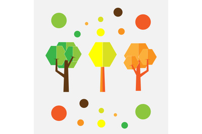 hexagonal tree simple vector illustration