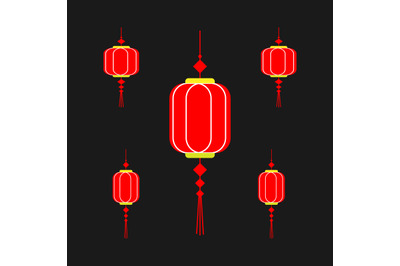 red lantern simple vector illustration