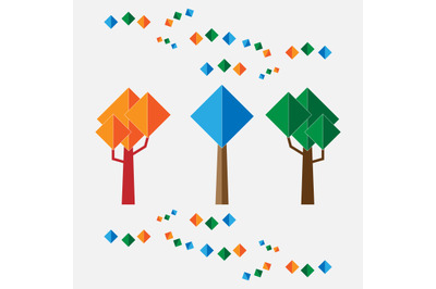 square tree simple vector illustration