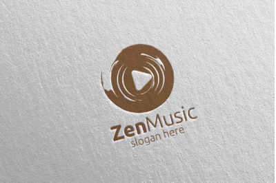 Zen Music Logo with Zen and Play 74