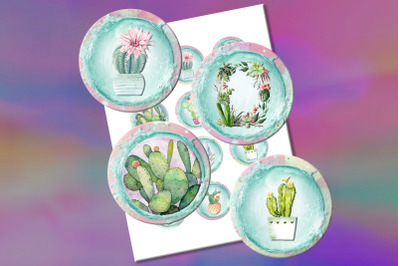 Cactus Printable,Succulent Images,Pastel Colors