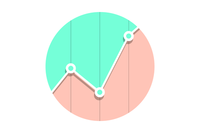 Statistics market graph icon flat style