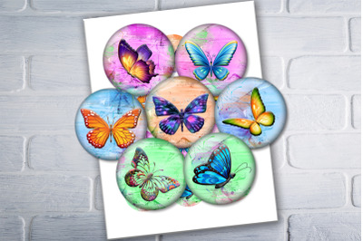 Colorful Butterflies, Printable Images, Digital Collage Sheet