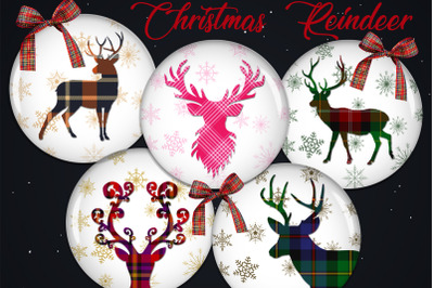 Christmas Digital Collage Sheet, Reindeer Printable Images