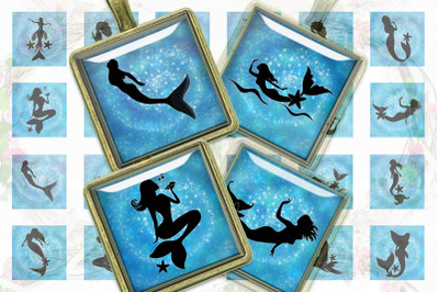 Mermaid Digital Collage Sheet