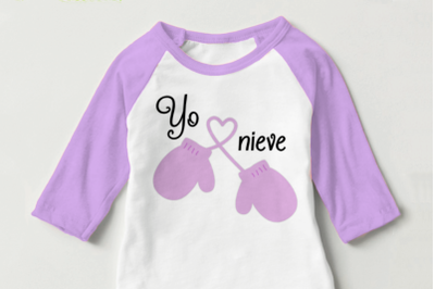 Yo Corazon Nieve I Heart Snow Mittens | SVG | PNG | DXF