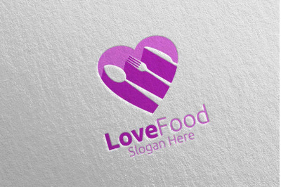 Love Healthy Food Logo for Restaurant or Cafe 1