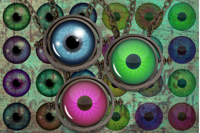 Colourful Eyes Digital Collage Sheet,Eyes Printable