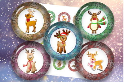 Christmas Reindeer Digital Collage Sheet